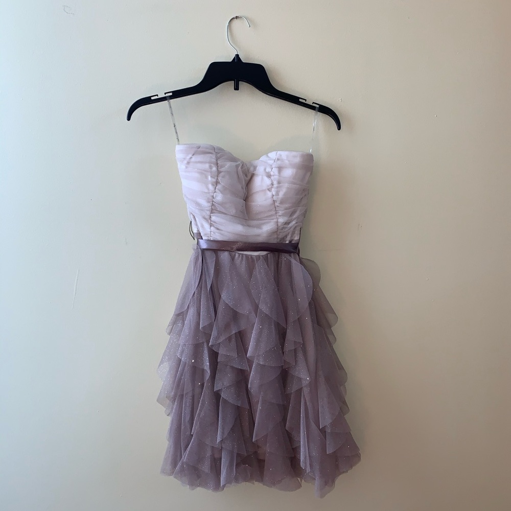 Strapless Ruffled Homecoming Dress